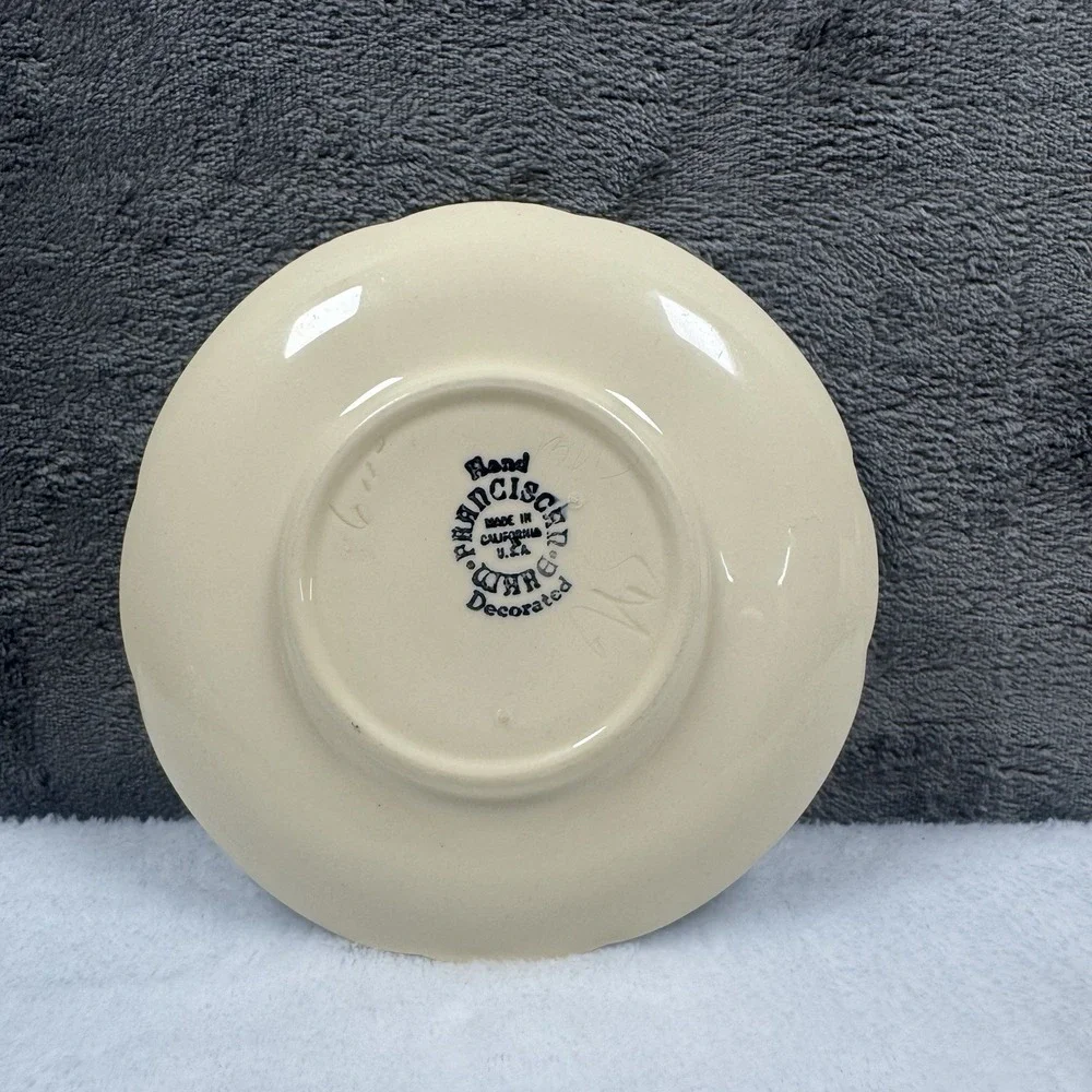Franciscan Desert Rose Floral Ceramic Saucer 6 in Round Made in California USA